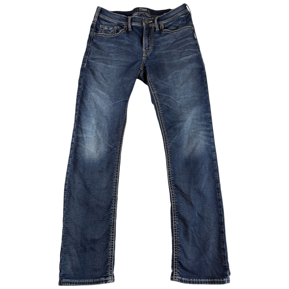 Silver Jeans Grayson Mens 32x34 Dark Washed Straight Durable Denim Western Pants